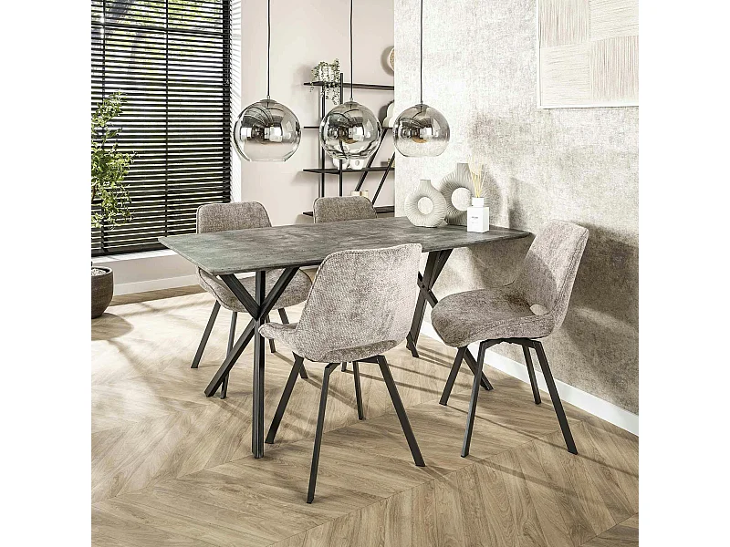 Table à manger contemporaine effet béton 160 cm HELSINKI