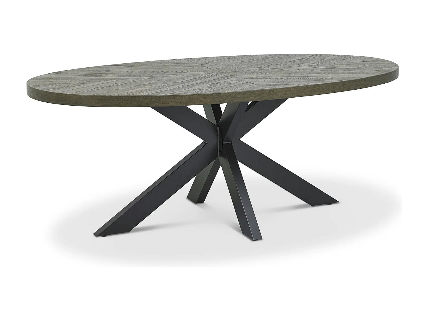 Table à manger ovale en marqueterie de chêne 200 cm ARLINGTON