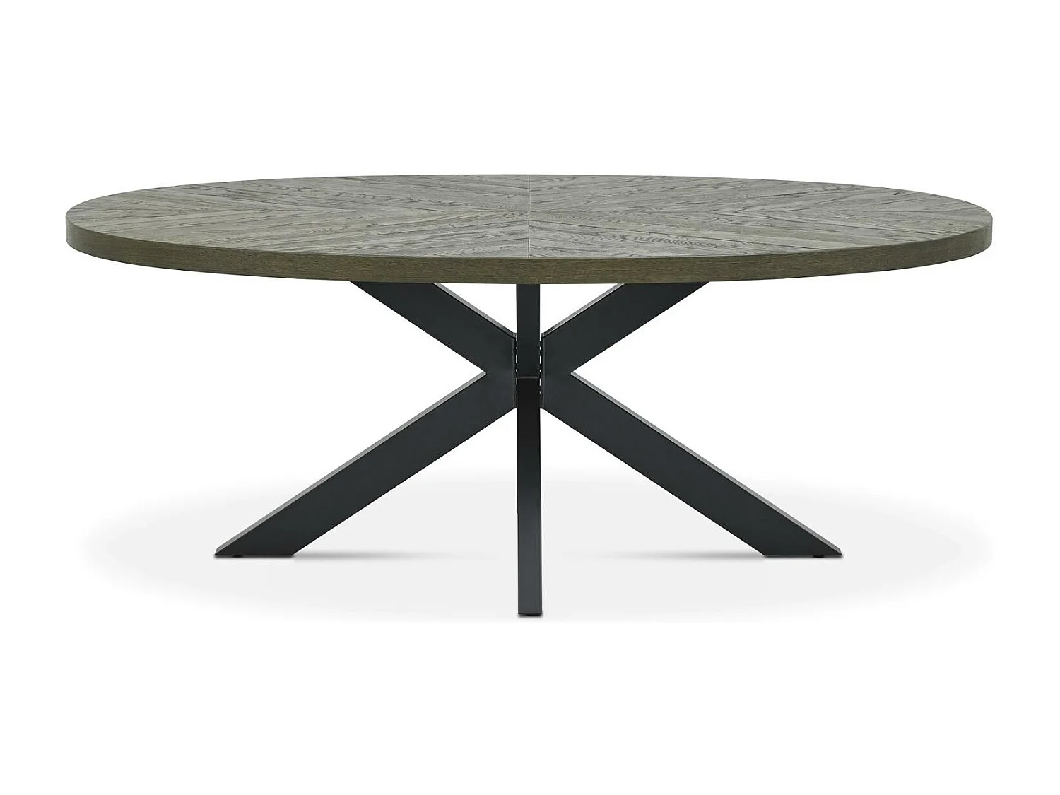 Table à manger ovale en marqueterie de chêne 200 cm ARLINGTON