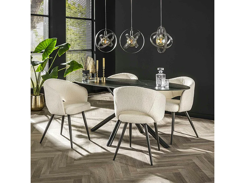 Table en céramique noire ovale 180 cm GALWAY