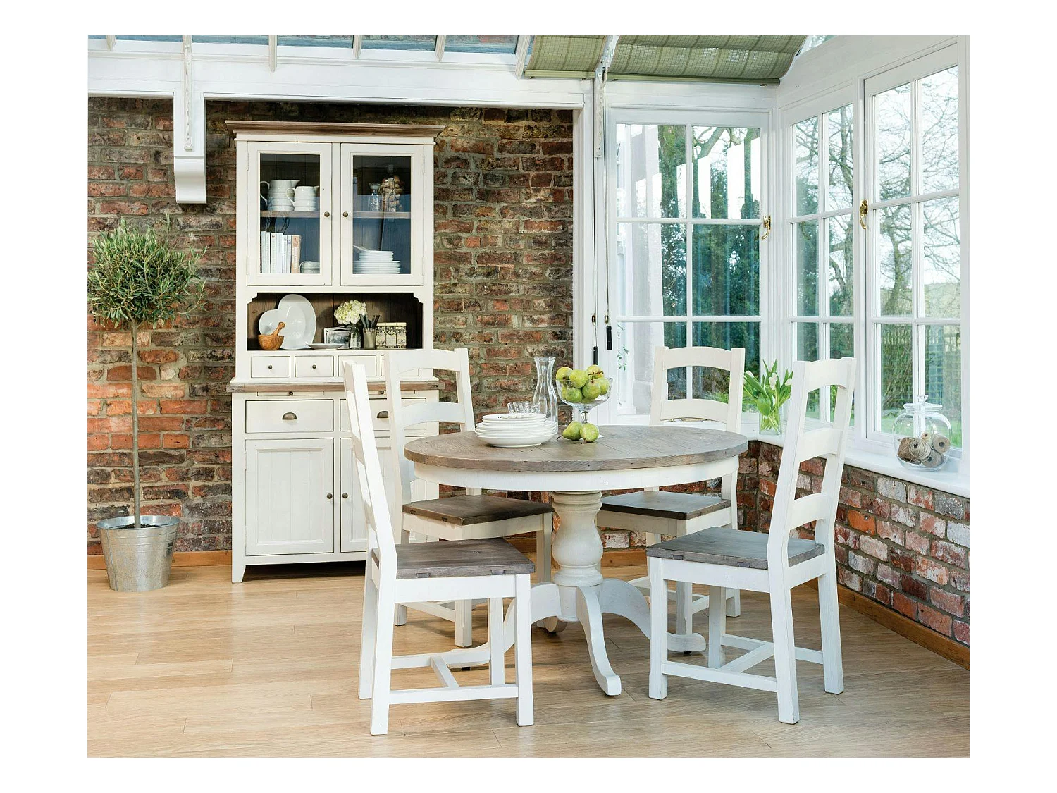 Table à manger ronde blanche D120 cm BRISTOL