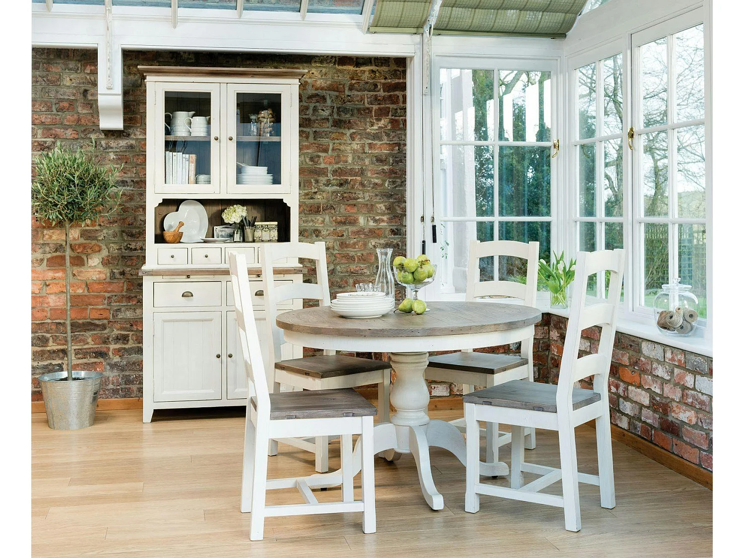 Table à manger ronde blanche D120 cm BRISTOL