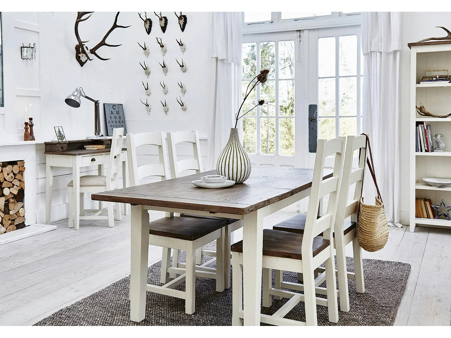 Table à manger ronde blanche D120 cm BRISTOL