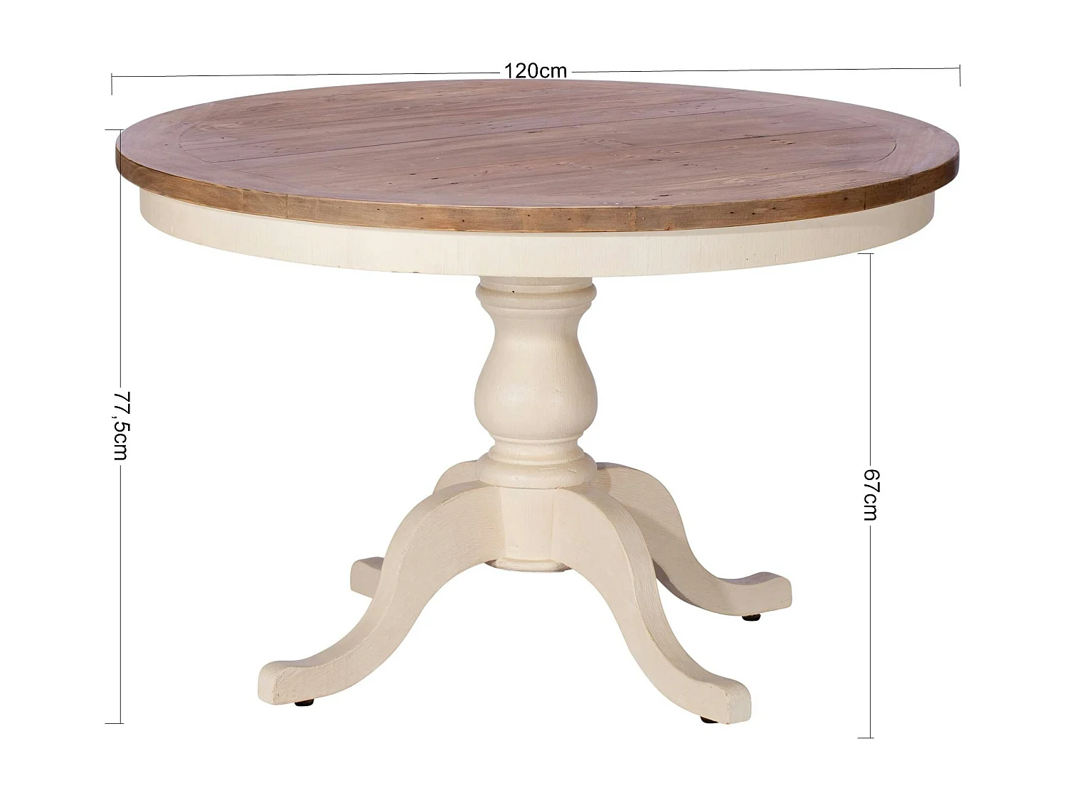Table à manger ronde blanche D120 cm BRISTOL