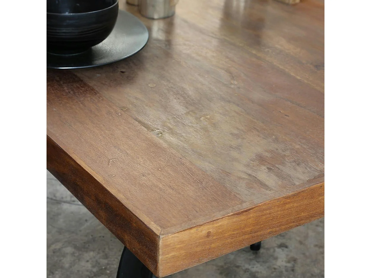 Table à manger industrielle vintage bois recyclé 180 cm LEEDS