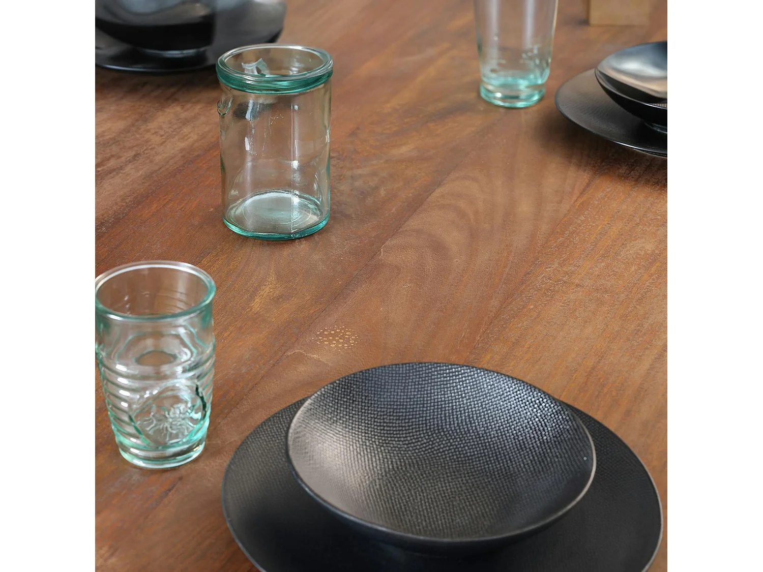 Table à manger industrielle vintage bois recyclé 180 cm LEEDS