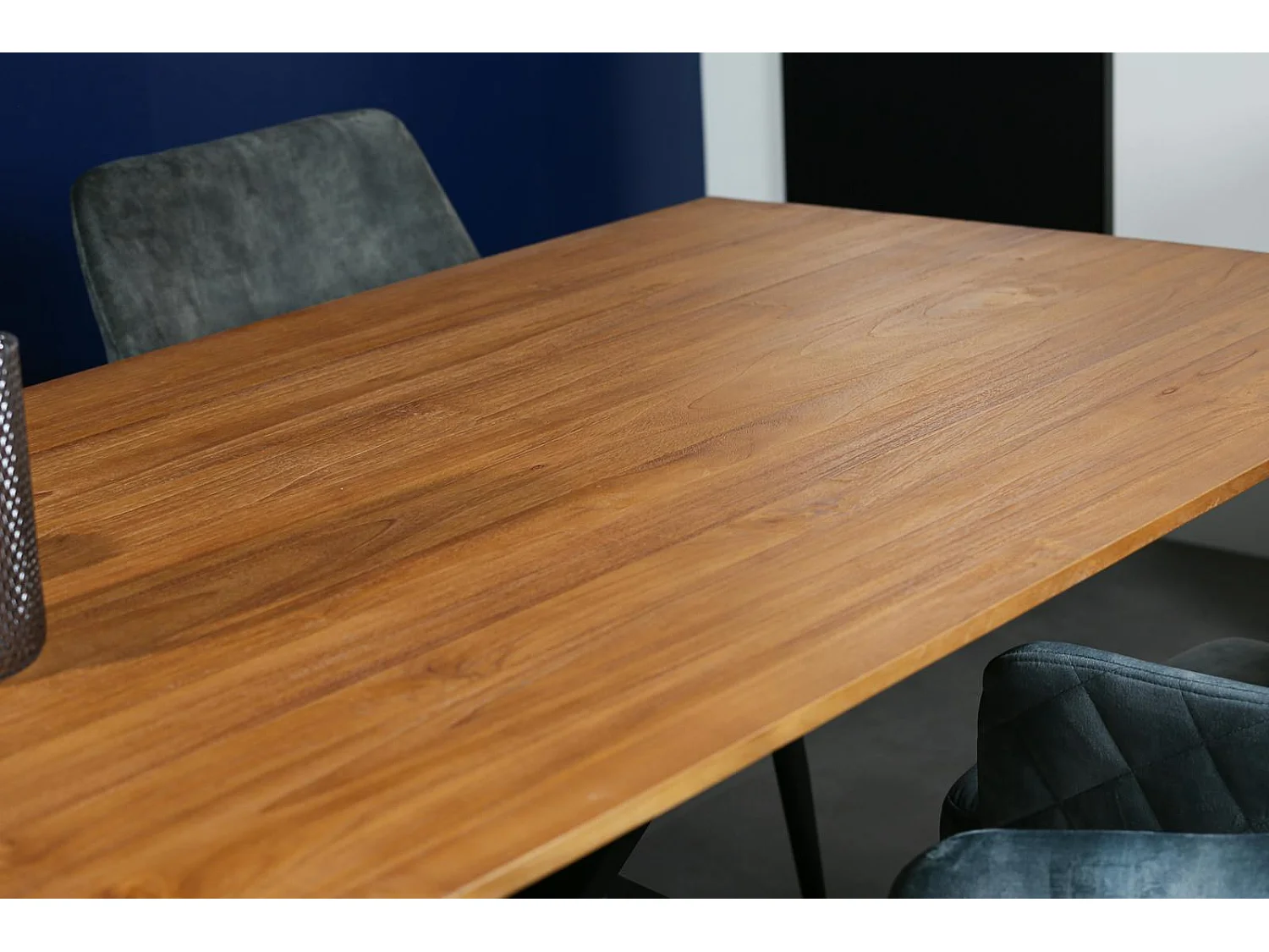 Table pied central bois recyclé teck 180 cm BARBADE