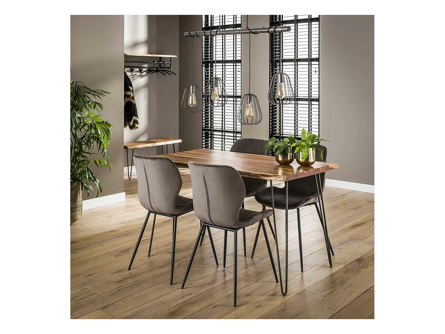 Table à manger bois d'acacia bordure naturelle 130 cm MELBOURNE