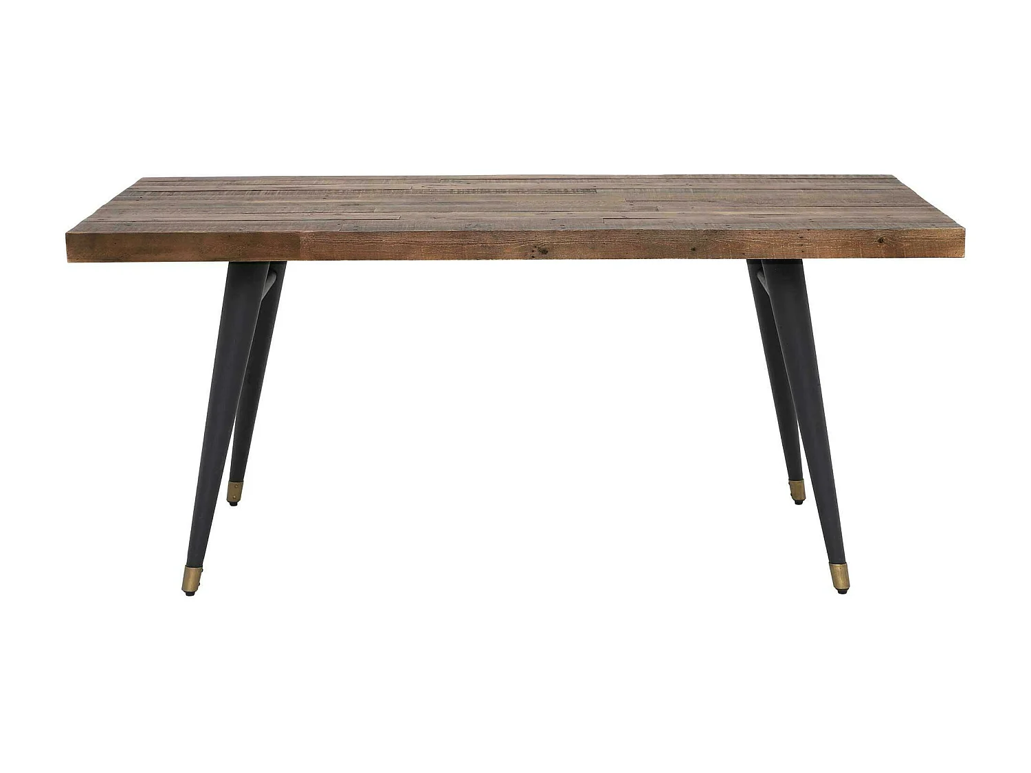 Table à manger rectangulaire bois recyclé piètement effet laiton vieilli 180 cm ADÉLAÏDE