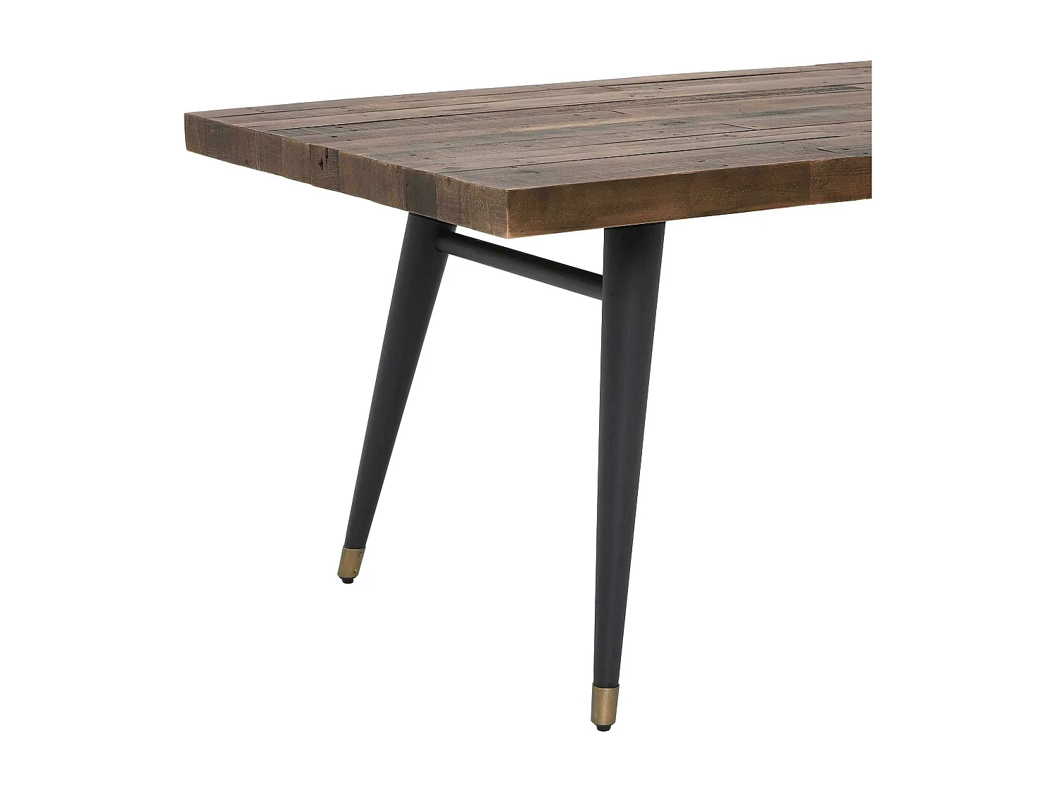 Table à manger rectangulaire bois recyclé piètement effet laiton vieilli 180 cm ADÉLAÏDE
