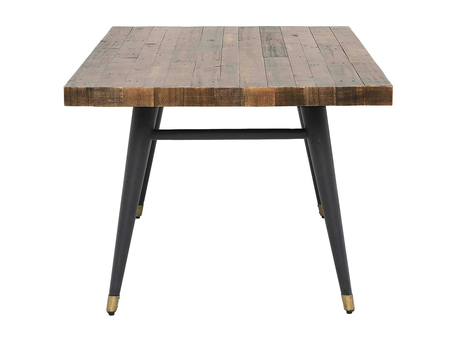 Table à manger rectangulaire bois recyclé piètement effet laiton vieilli 180 cm ADÉLAÏDE