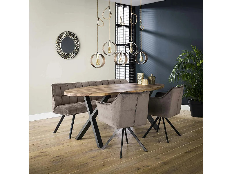 Table à manger bois forme ovale 200 cm HALIFAX