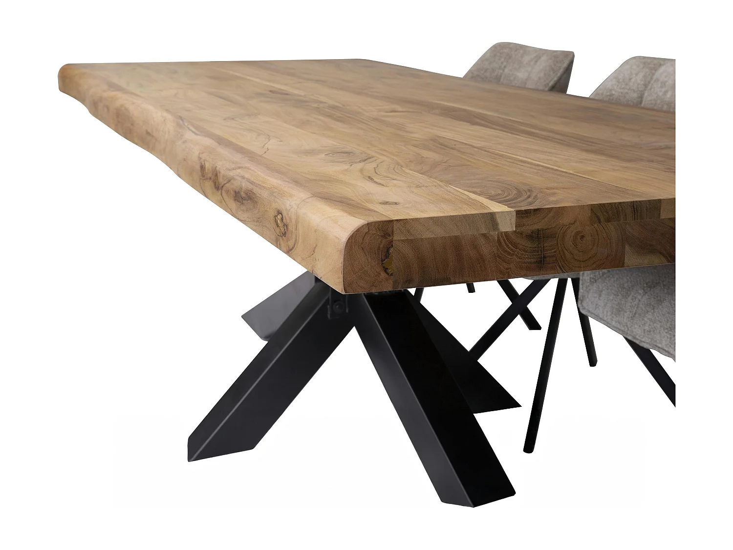 Table salle à manger bois massif pied mikado 200 cm MELBOURNE