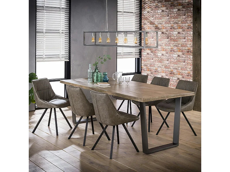 Table à manger contemporaine bois métal 230 cm LUCKNOW