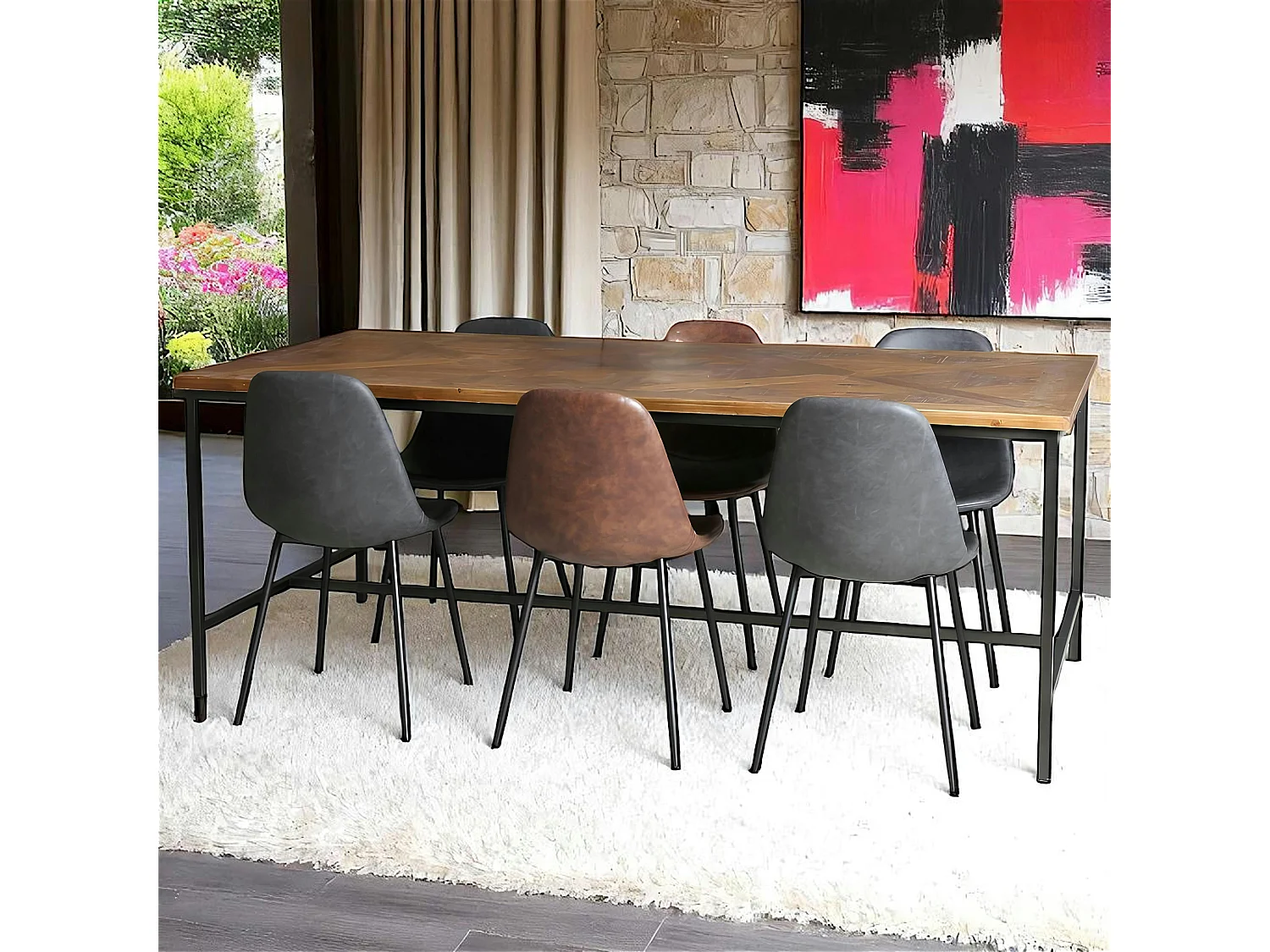 Table à manger marqueterie 200 cm VARSOVIE