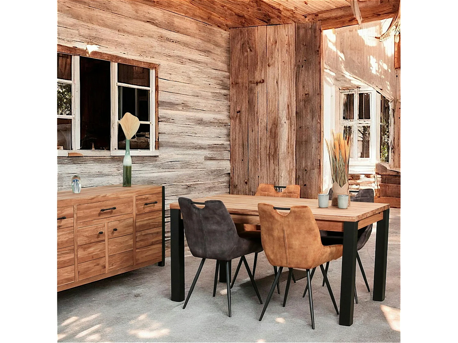 Table à manger en chêne huilé 150 cm FERSCOTT 2