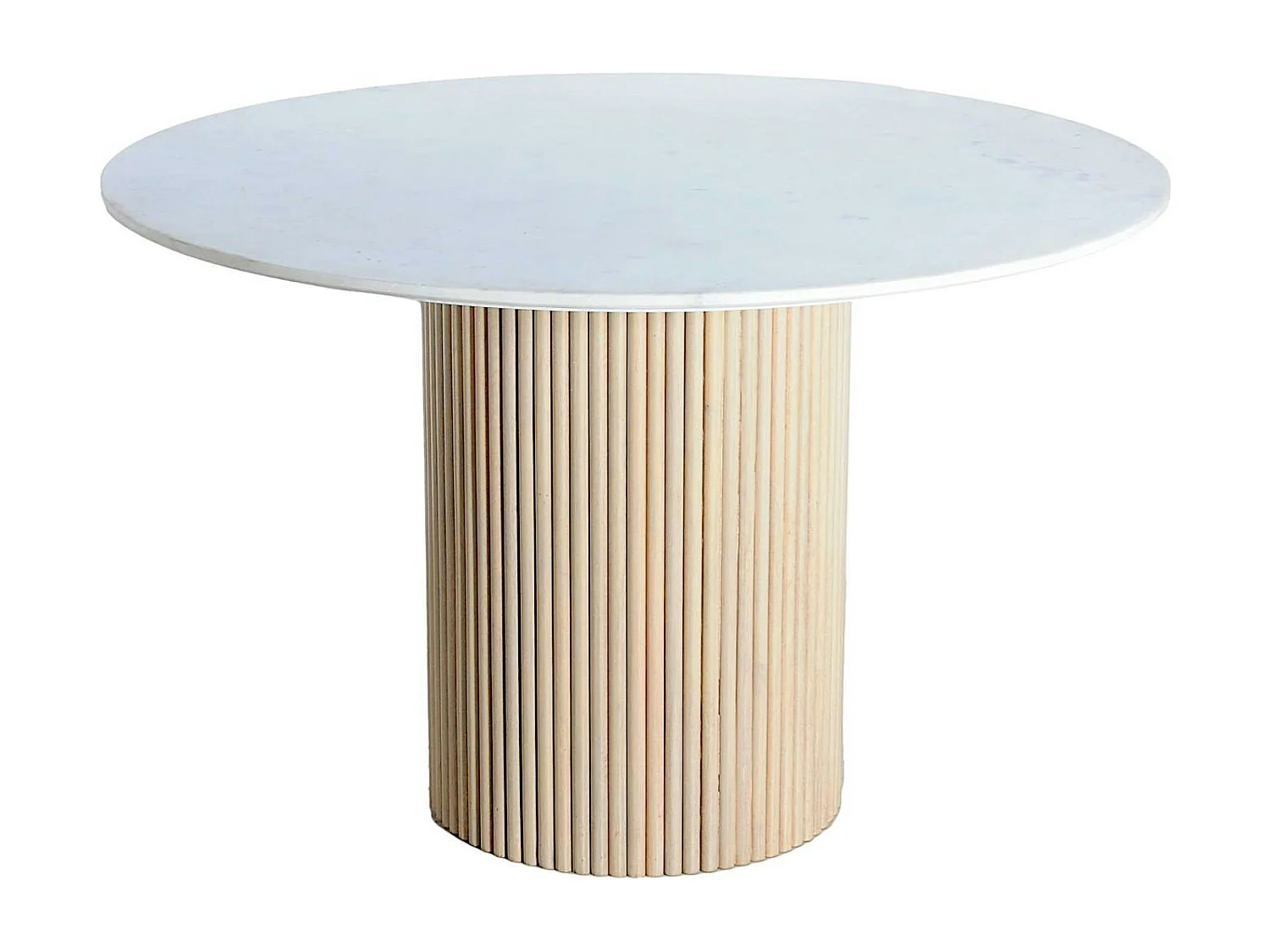 Table ronde marbre et bois D 120 cm MASSA