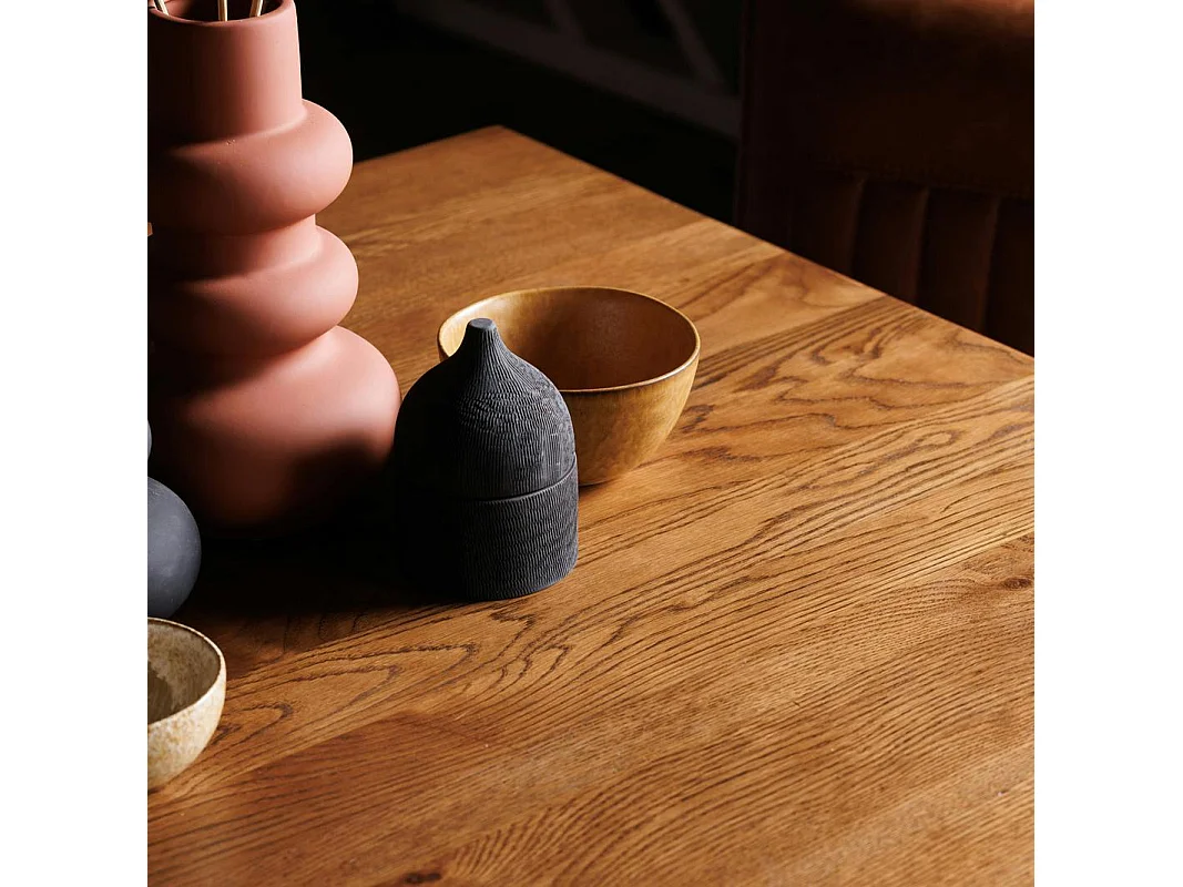 Table salle à manger bois métal pied croisé 200 cm OKA