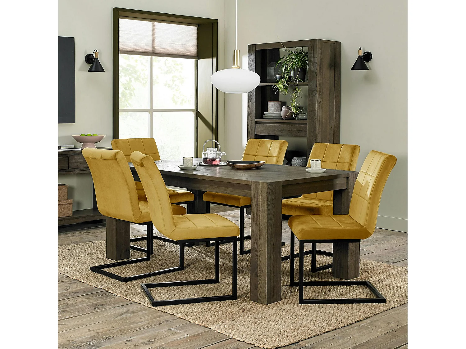 Table à manger en bois de chêne fumé 180 cm ALLEN