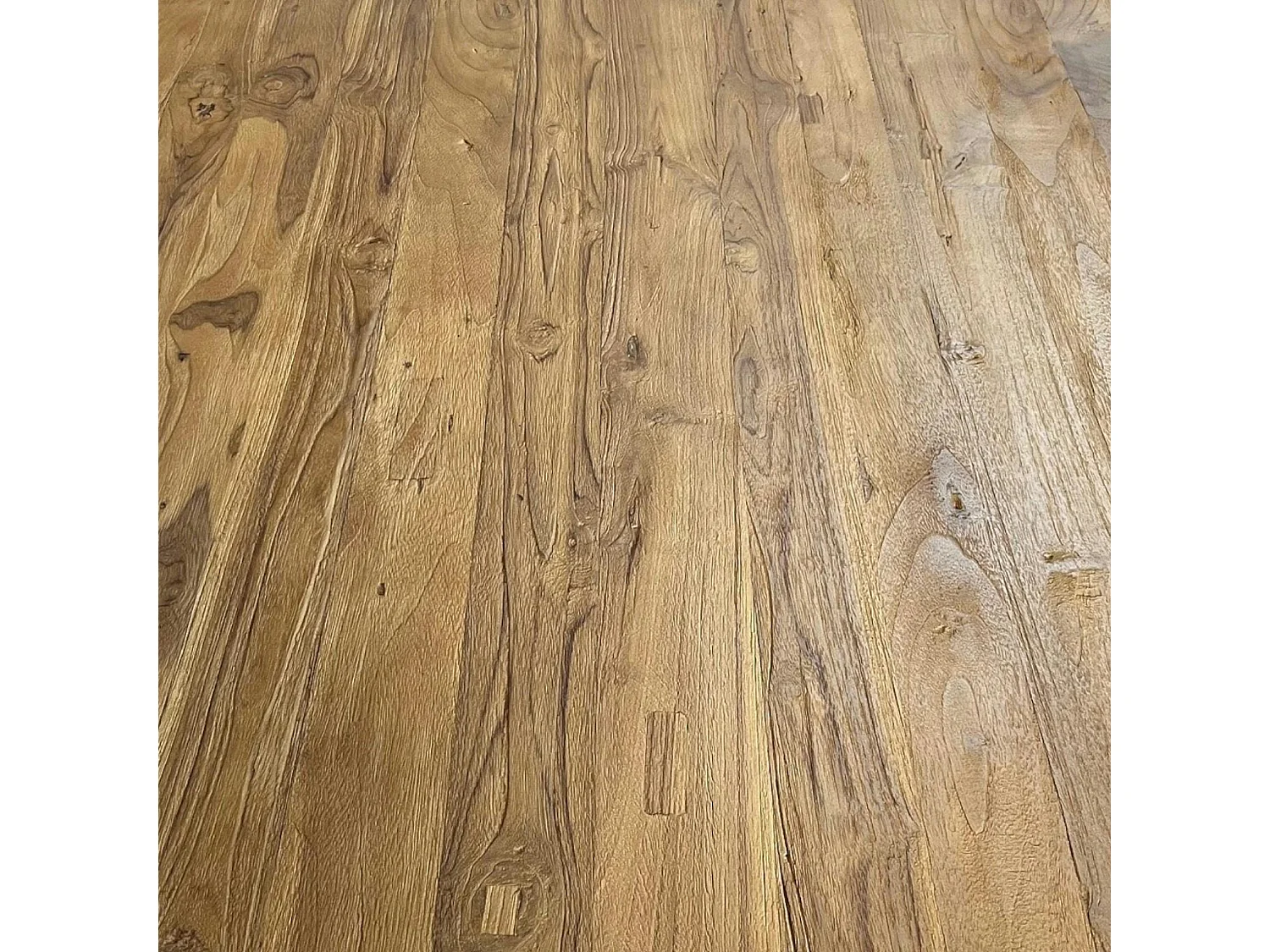 Table à manger bois recyclé teck pied accent 220 cm CLEVELAND