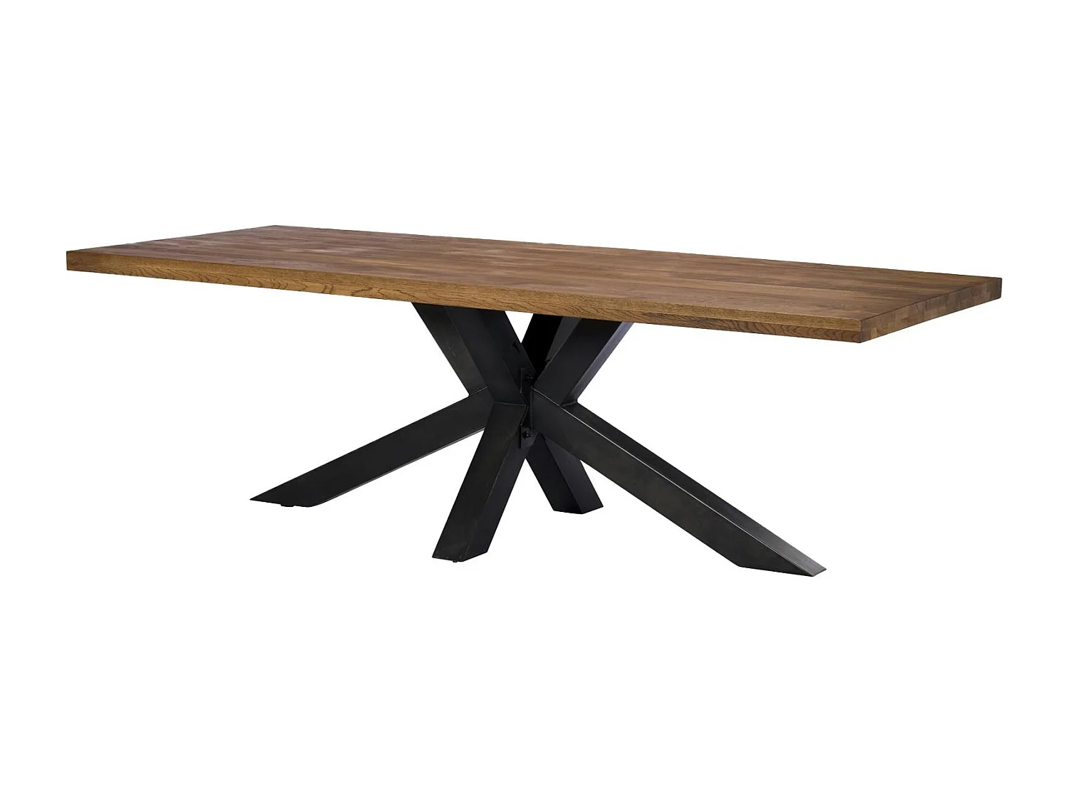 Table salle à manger bois métal pied croisé 240 cm OKA
