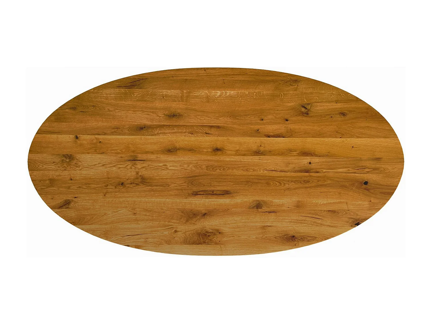 Table ovale en chêne huilé avec pied central en métal noir 200 cm RAGUSE