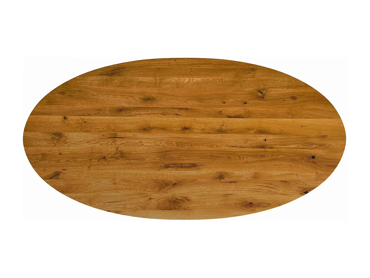 Table ovale en chêne huilé avec pied central en métal noir 240 cm RAGUSE