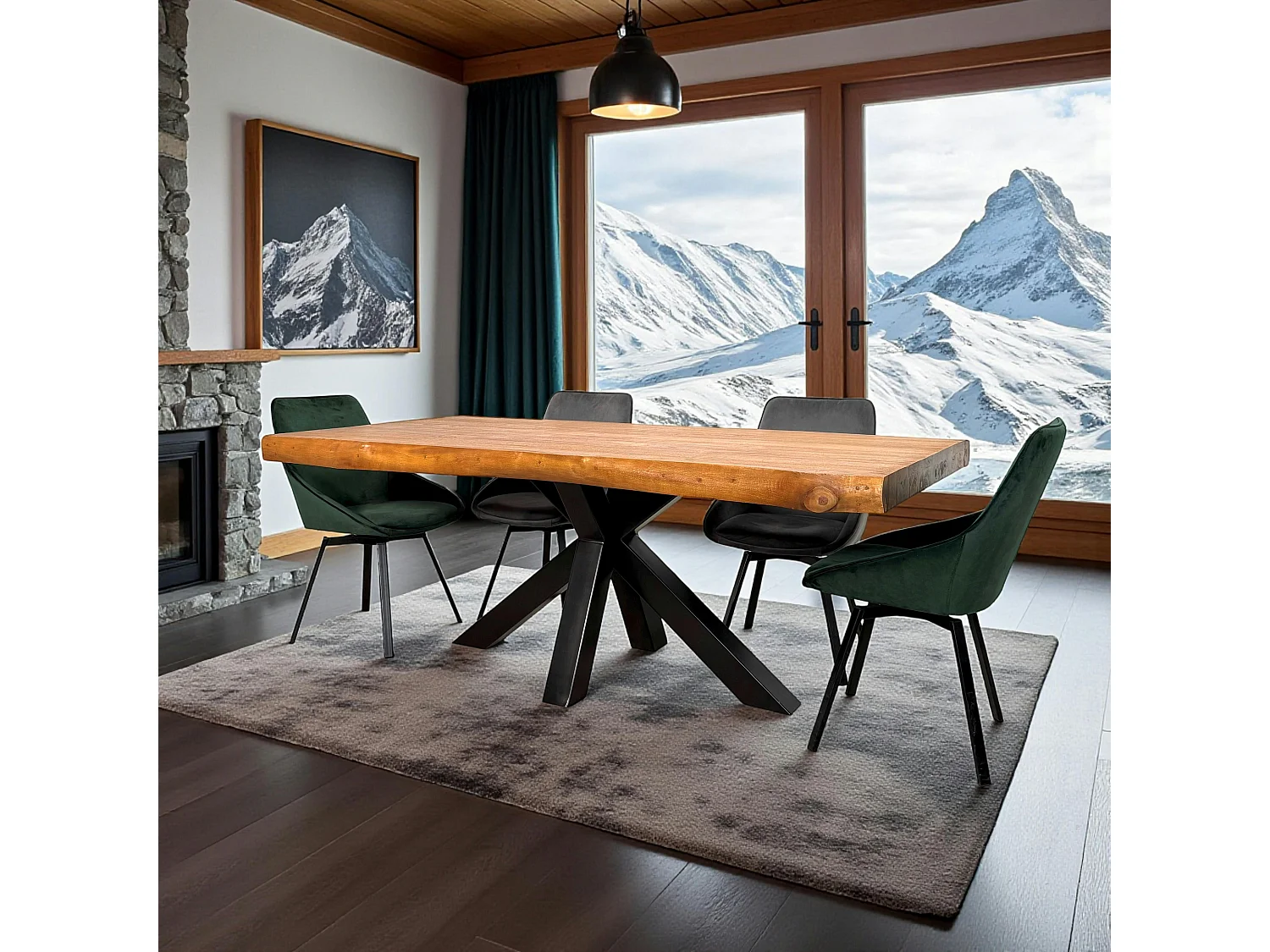 Table à manger rectangulaire bois de teck 200 cm TIMOR