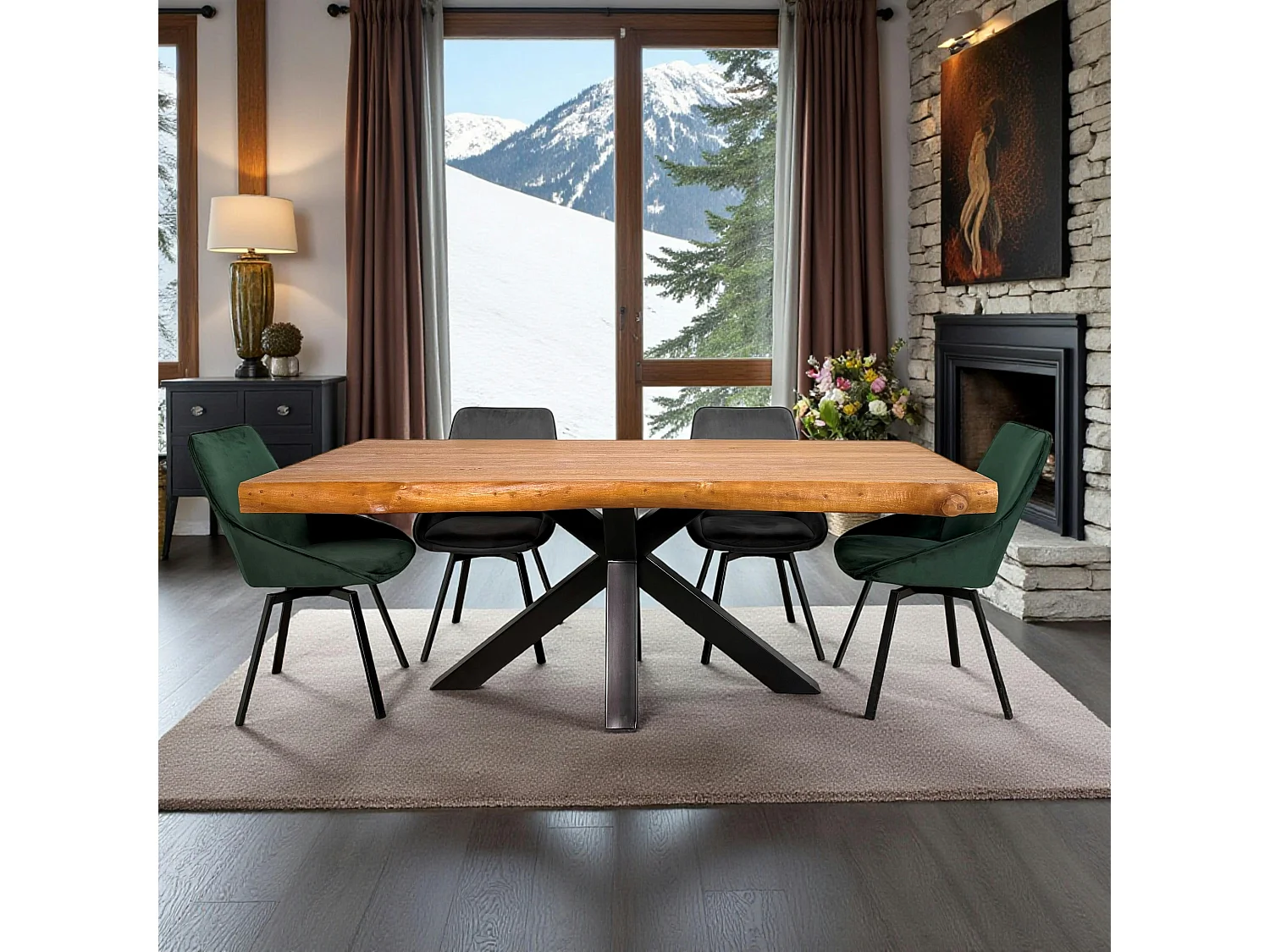 Table à manger rectangulaire bois de teck 200 cm TIMOR