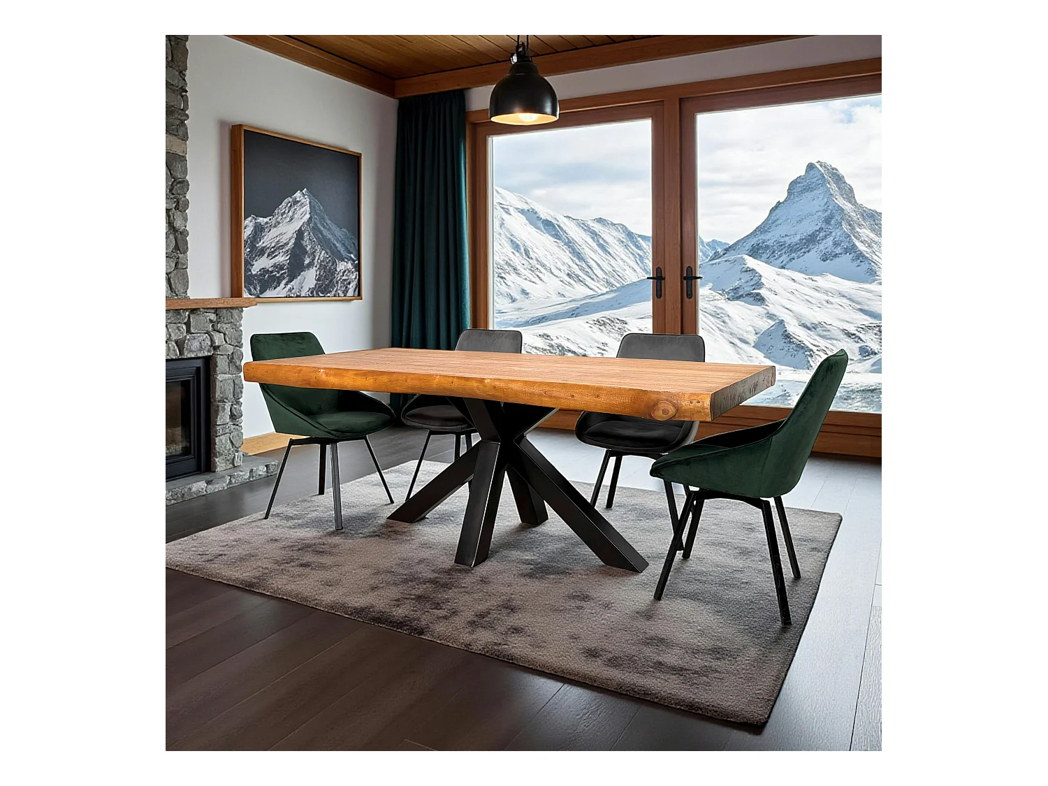 Table à manger rectangulaire bois de teck 200 cm TIMOR