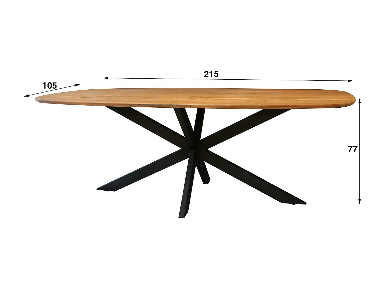 Table à manger en bois massif d'acacia avec bords arrondis 215 cm MELBOURNE