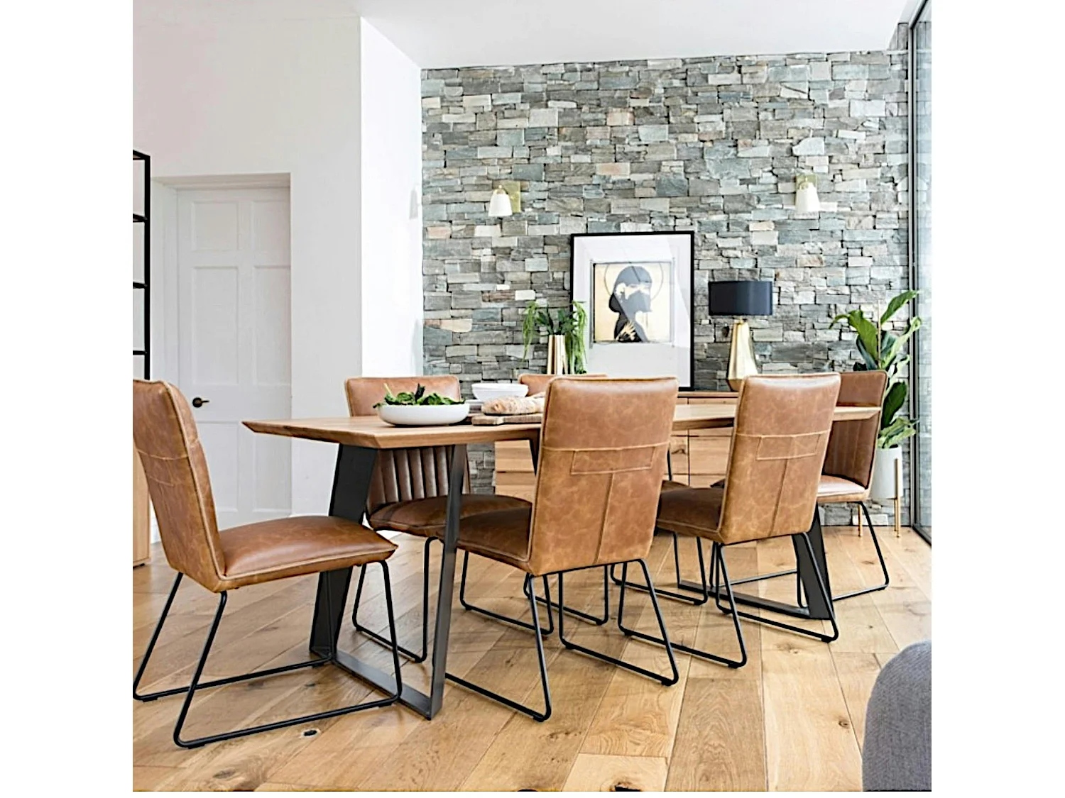 Table à manger bois métal 220 cm VOLGA