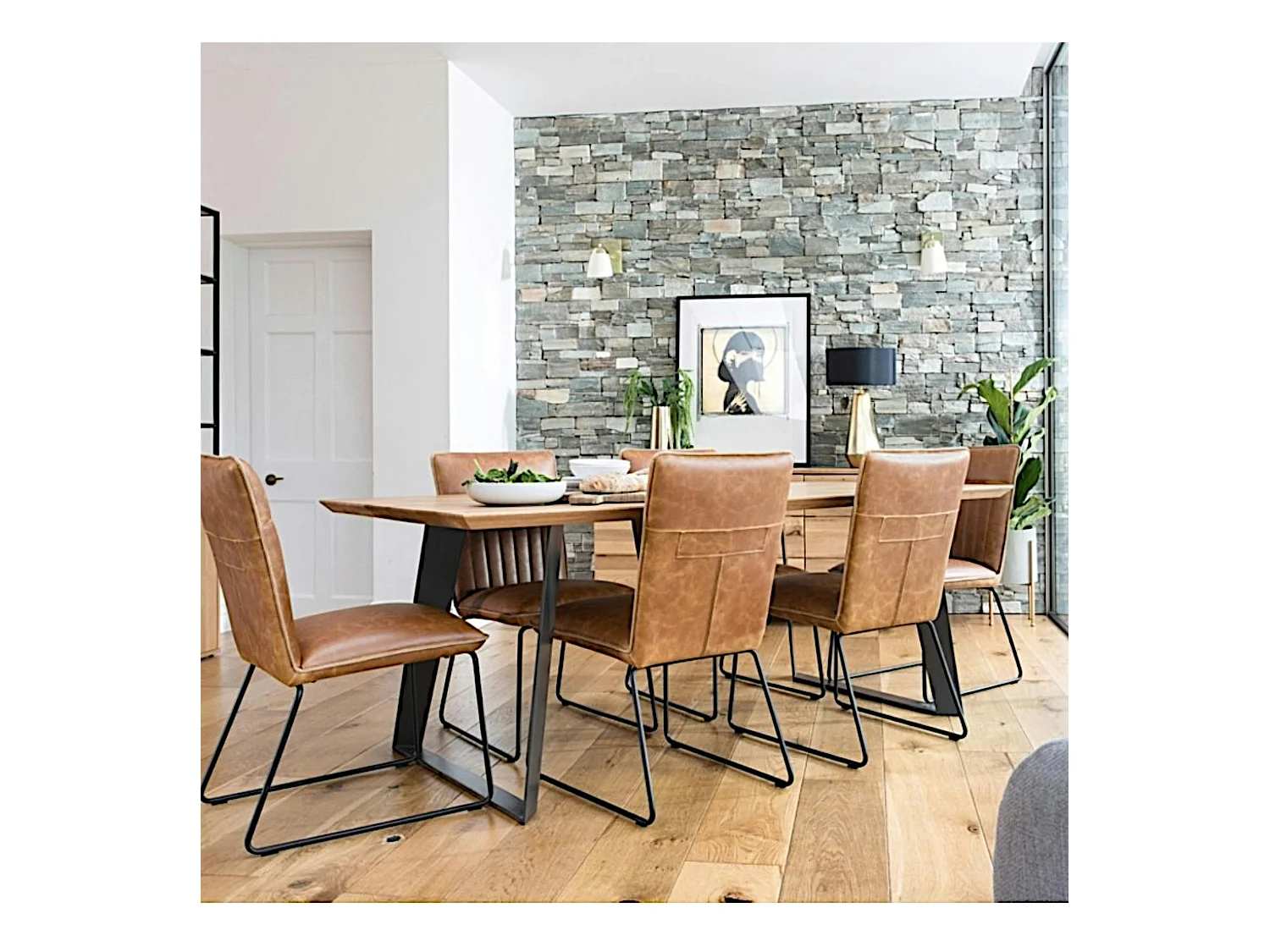 Table à manger bois métal 220 cm VOLGA