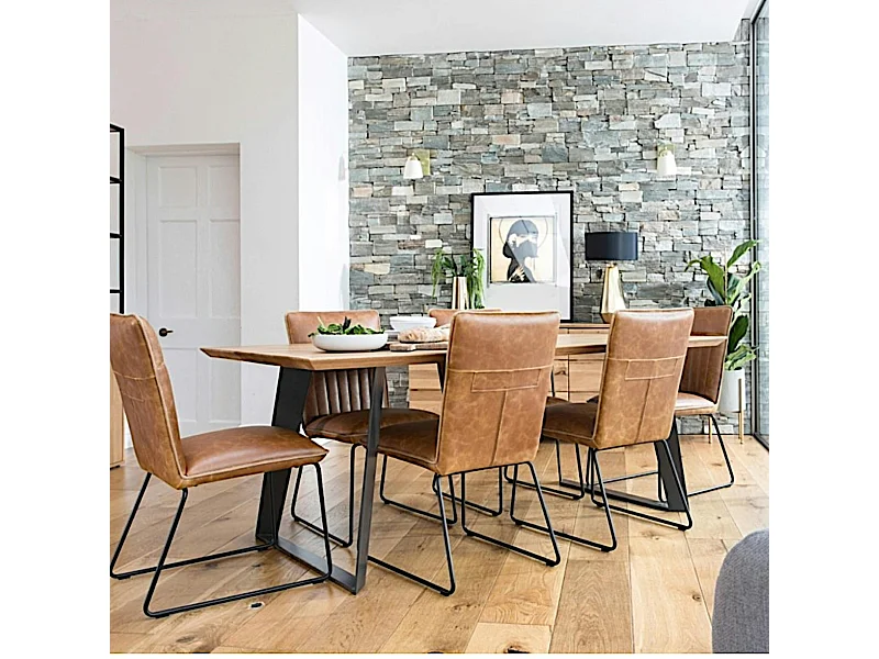 Table à manger bois métal 220 cm VOLGA