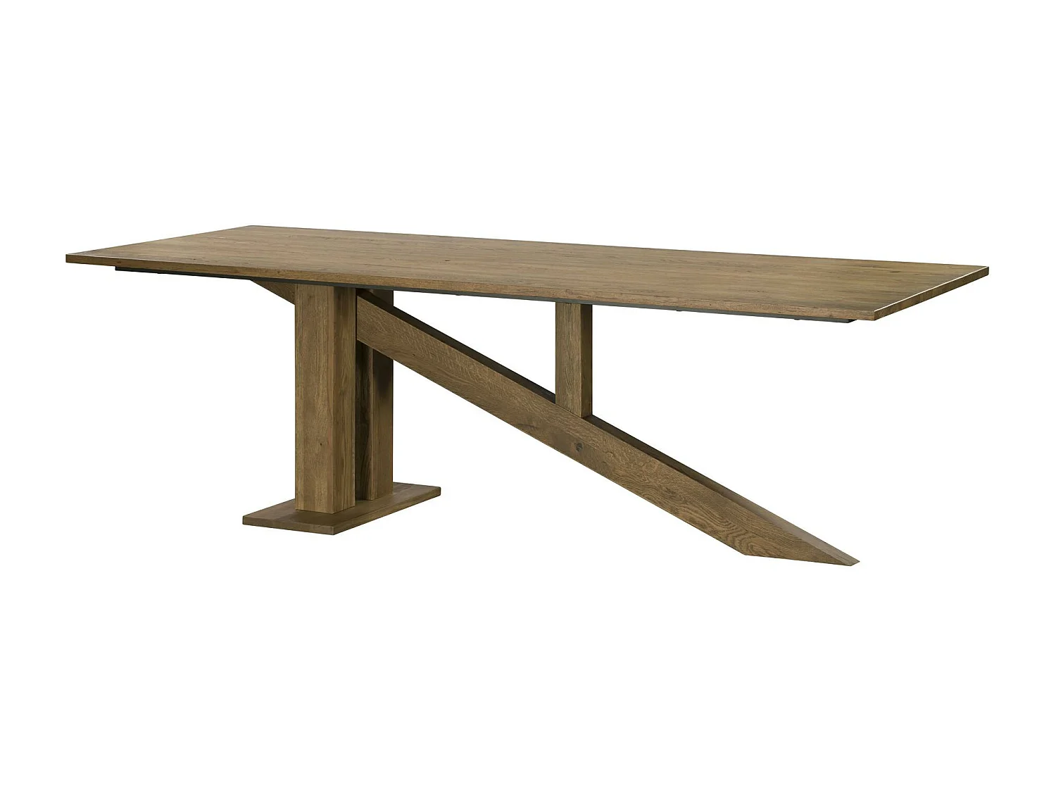 Table à manger moderne piètement oblique chêne massif 240 cm HUDSON
