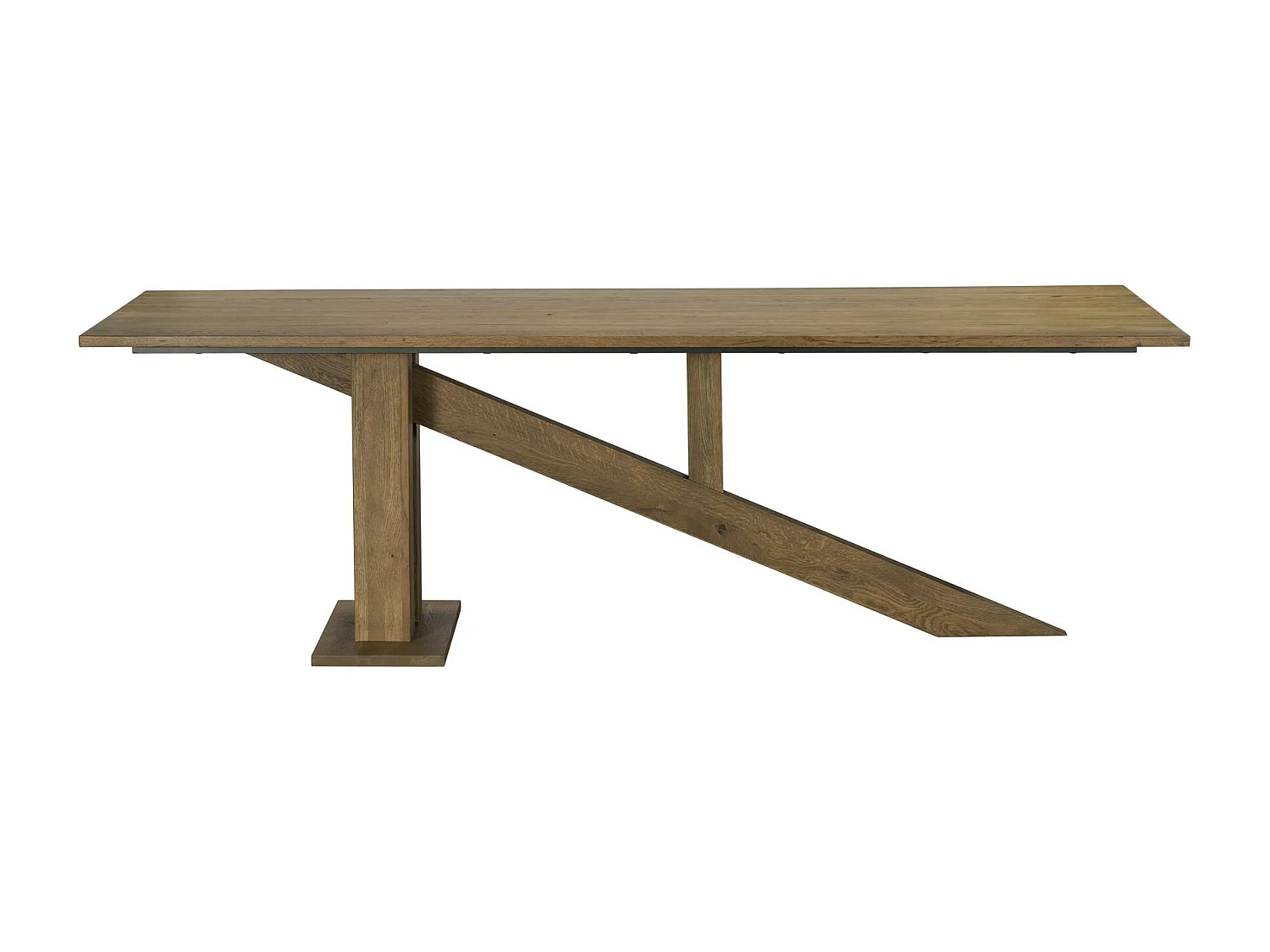 Table à manger moderne piètement oblique chêne massif 240 cm HUDSON