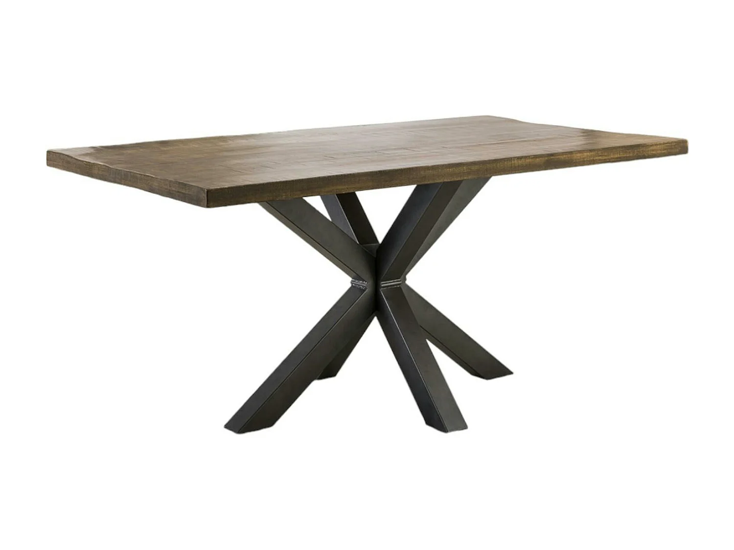 Table pied central bois de manguier 165 cm LUCKNOW