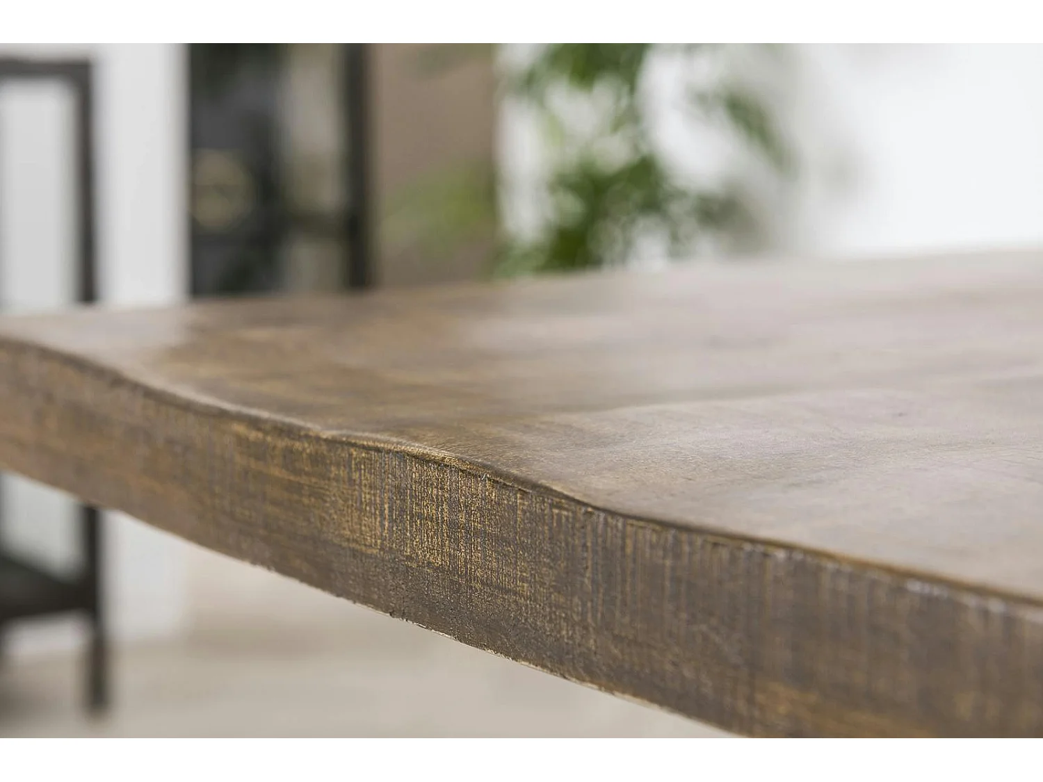 Table pied central bois de manguier 165 cm LUCKNOW