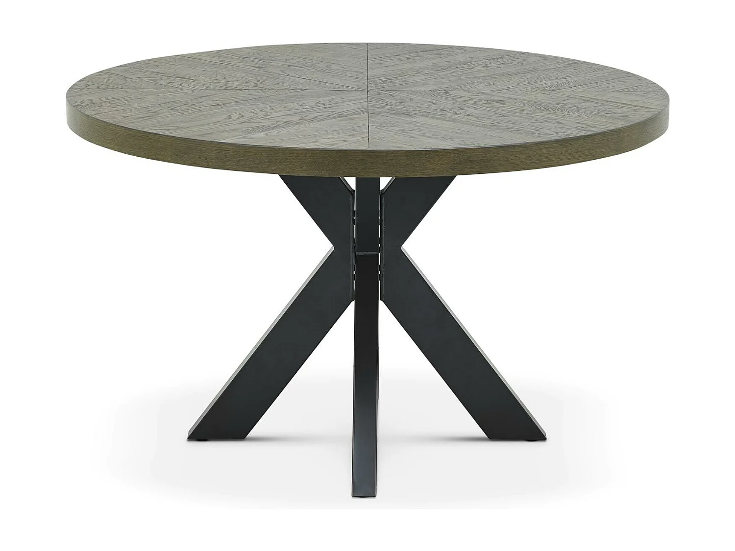 Table à manger ronde en marqueterie de chêne 120 cm ARLINGTON