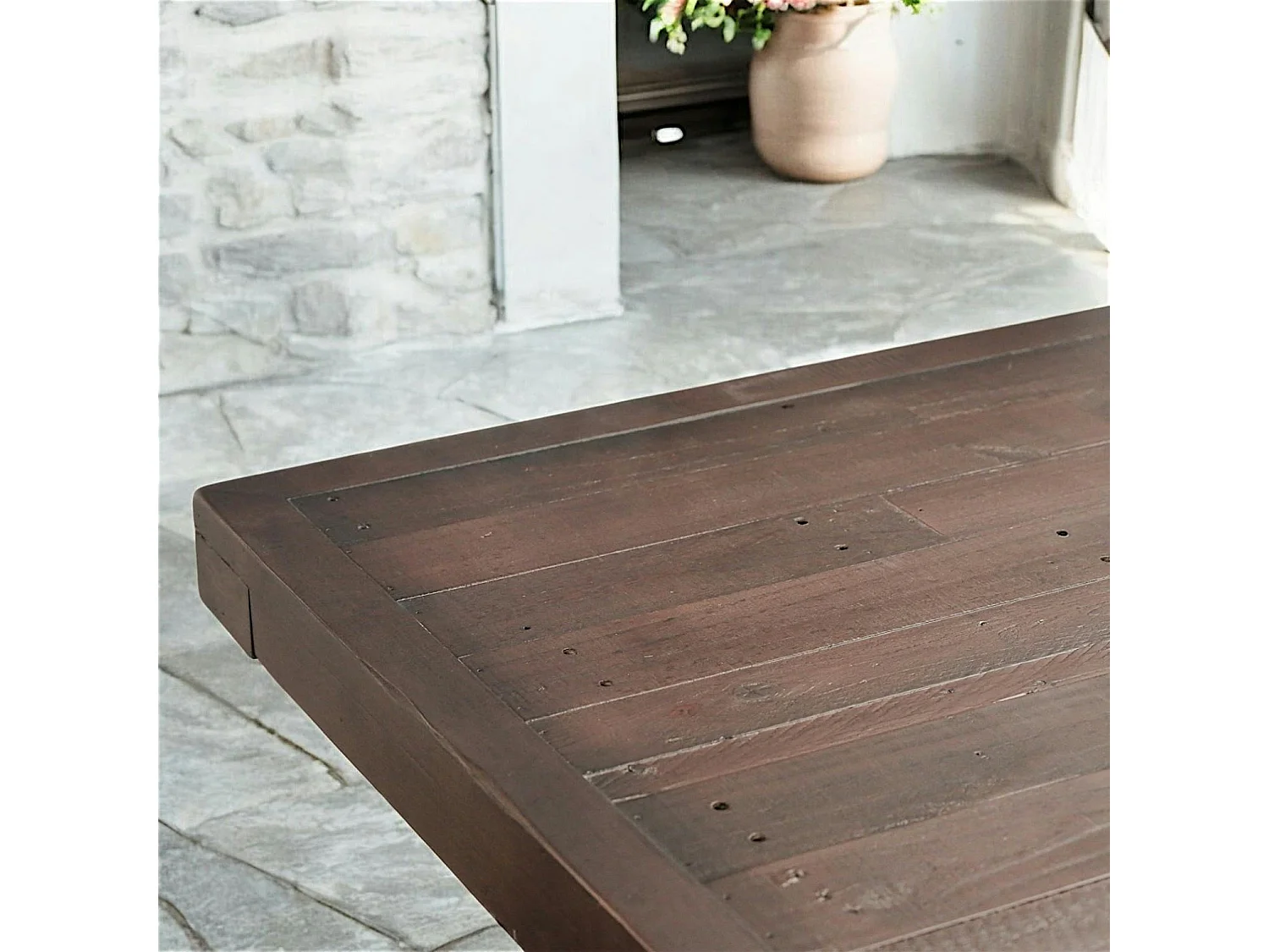 Table de repas extensible bois brun recyclé 180-240 cm SAMOA