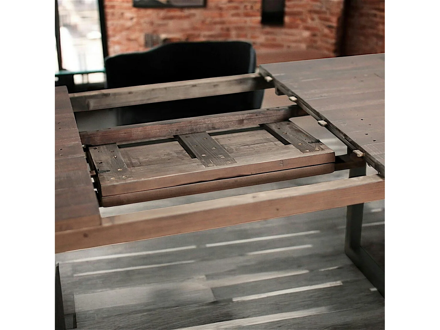 Table de repas extensible bois brun recyclé 180-240 cm SAMOA