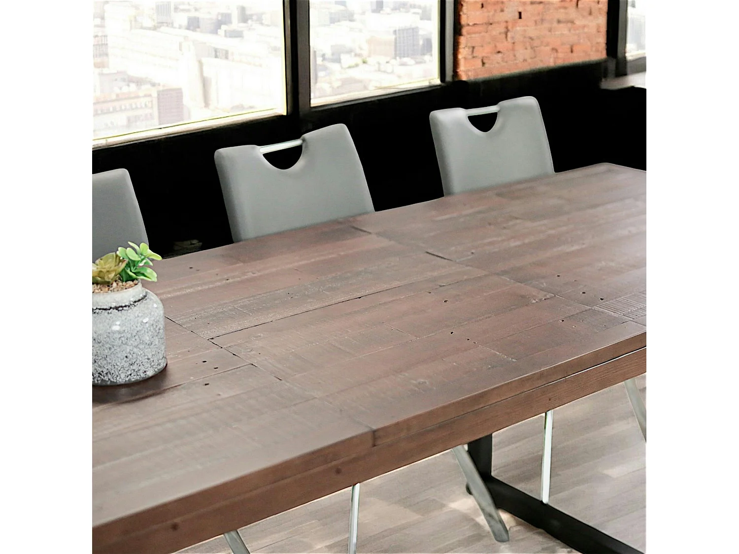 Table de repas extensible bois brun recyclé 180-240 cm SAMOA