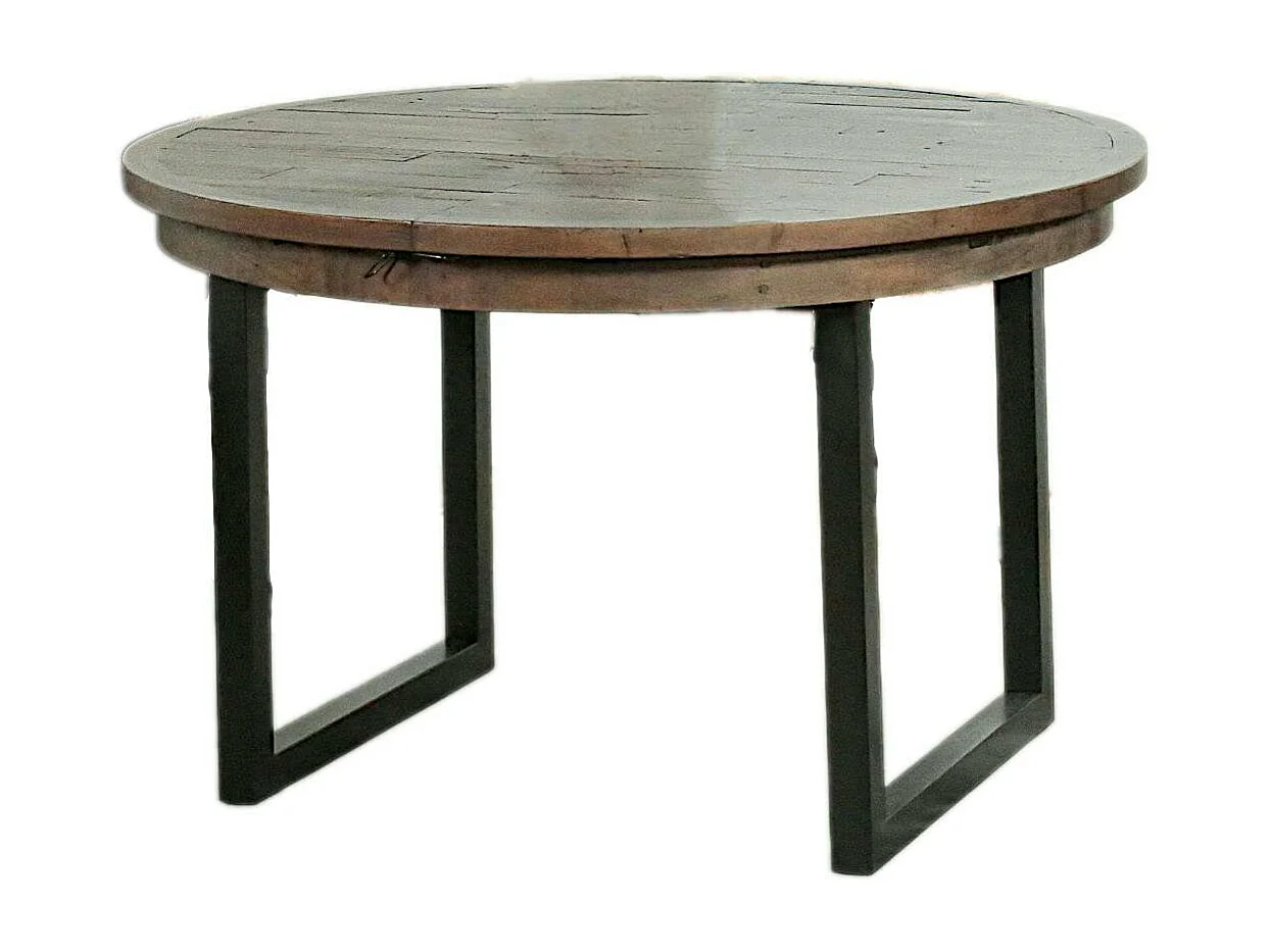 Table ronde extensible en bois recyclé D 120-160 cm SAMOA