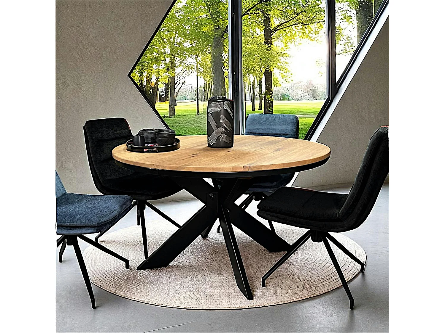 Table ronde extensible en chêne huilé 120 cm PALERME