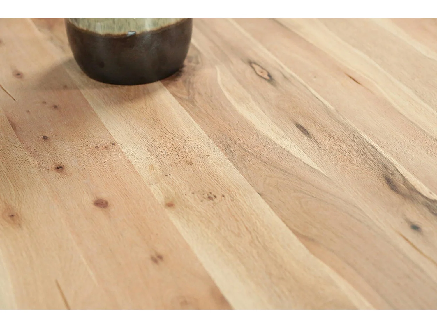 Table rectangulaire en chêne blanc avec poutre centrale 200 cm CORNWALL