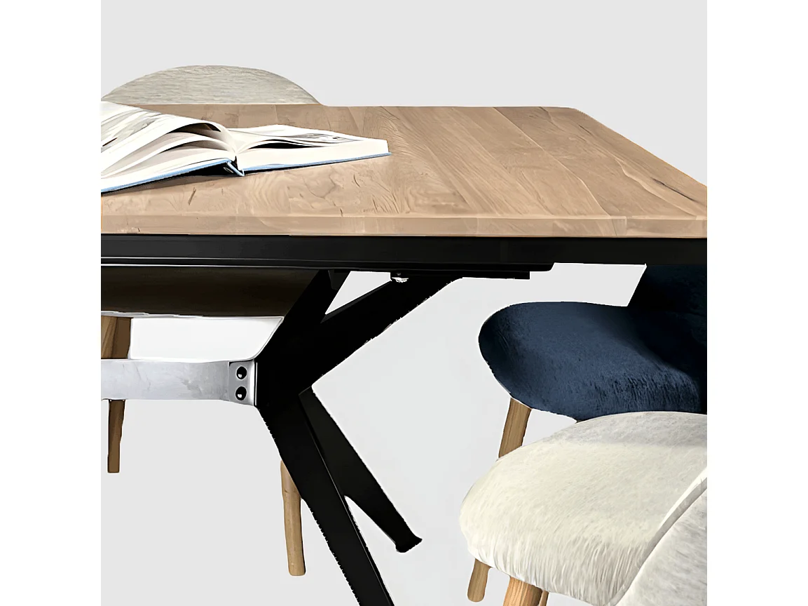 Table rectangulaire extensible en chêne blanc 220 cm PALERME