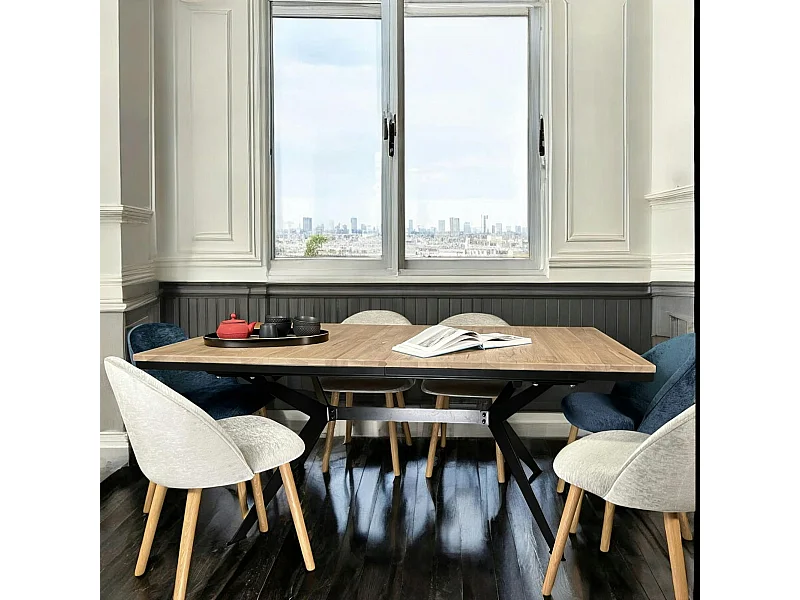 Table rectangulaire extensible en chêne blanc 220 cm PALERME