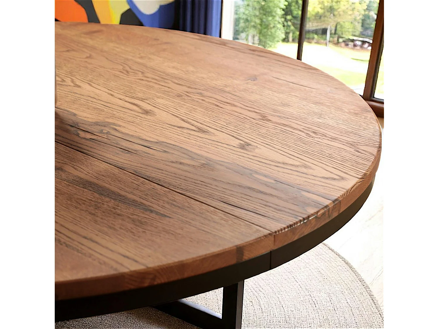 Table ronde extensible en chêne brun 130 cm PALERME