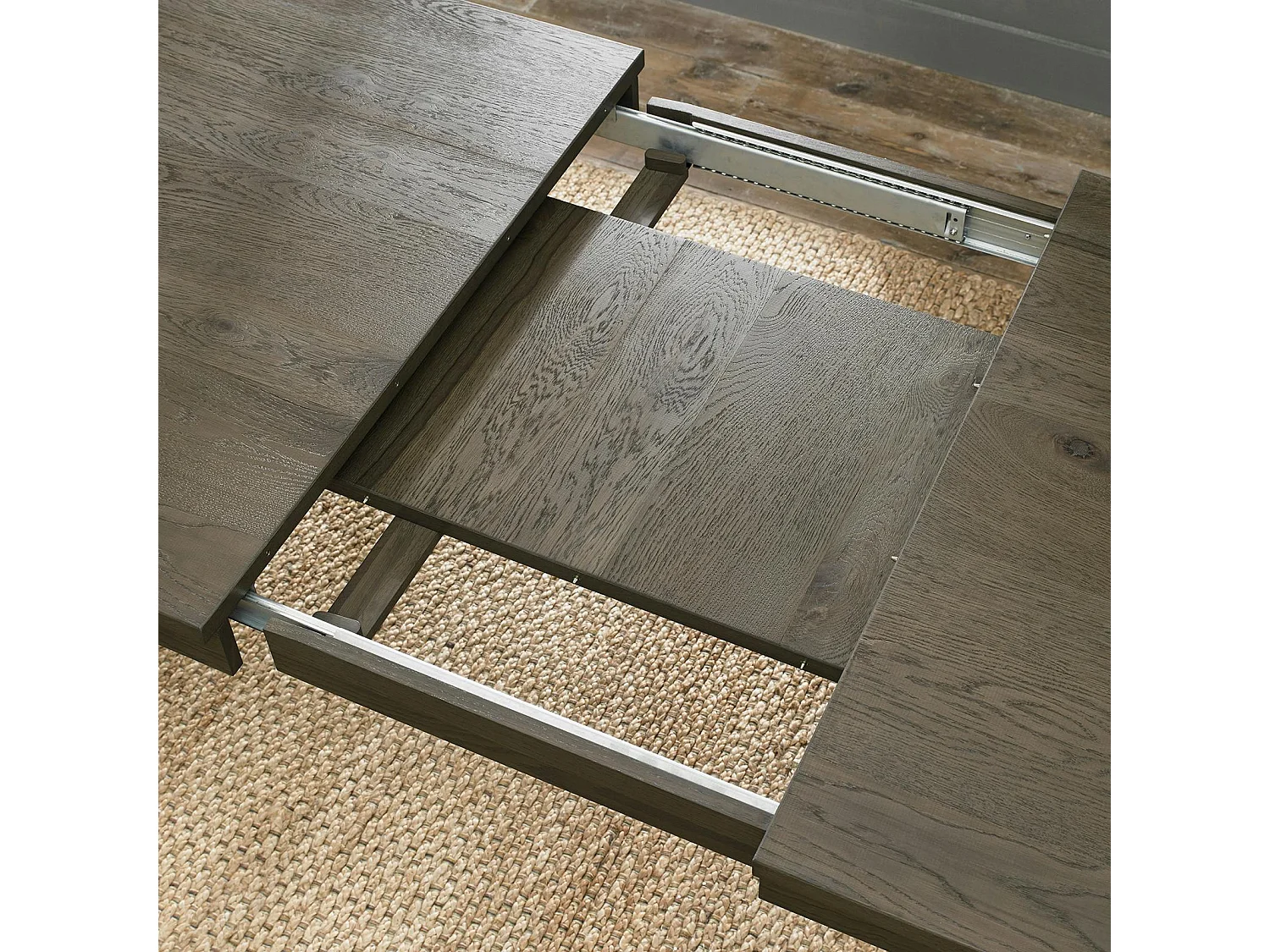 Table à manger extensible en bois de chêne fumé 180-235 cm ALLEN