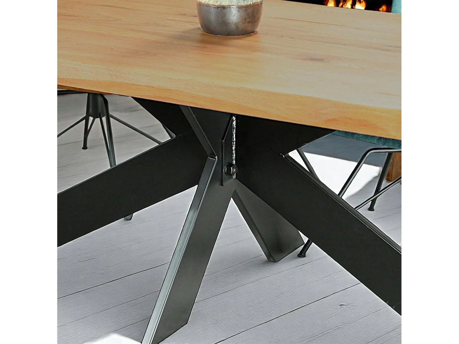 Table extensible en chêne huilé avec bords naturels 240 cm PALERME